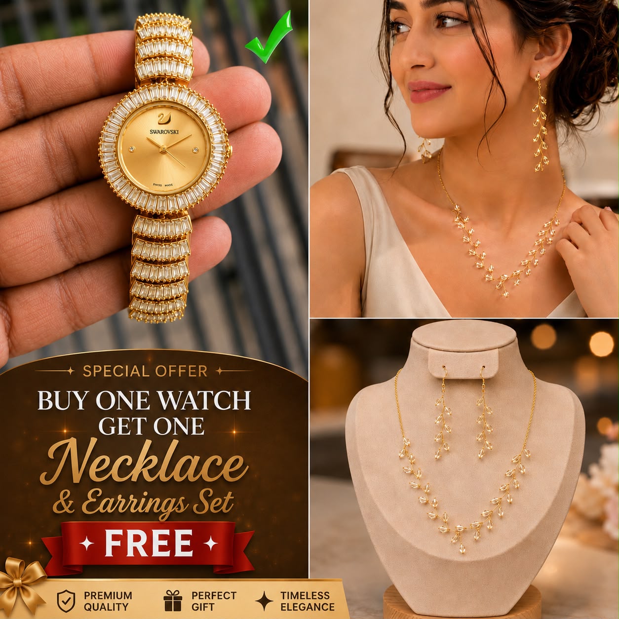 Crystal Accent Gold-Tone Women's Bracelet Watch T