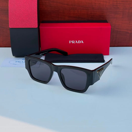 Signature square black sunglasses with smoke UV protection lenses and glossy lightweight frame for men and women