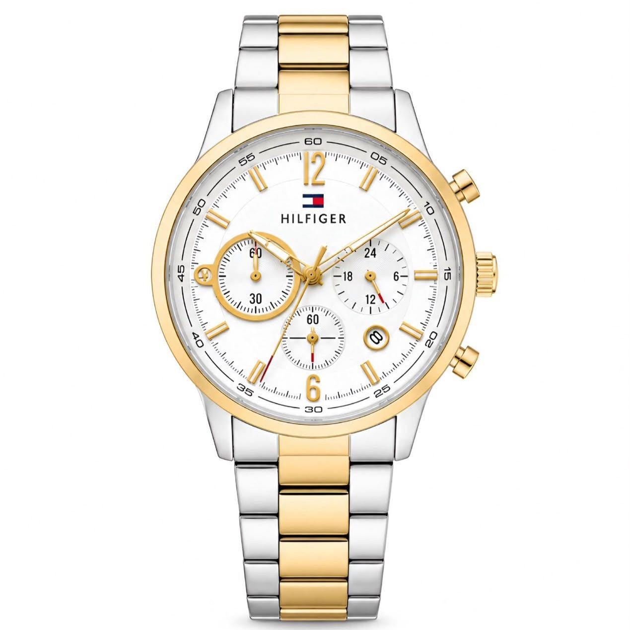 Tommy Hilfiger Evan Chronograph Premium Men's Watch – Gold & Silver | 7AA Quality - B