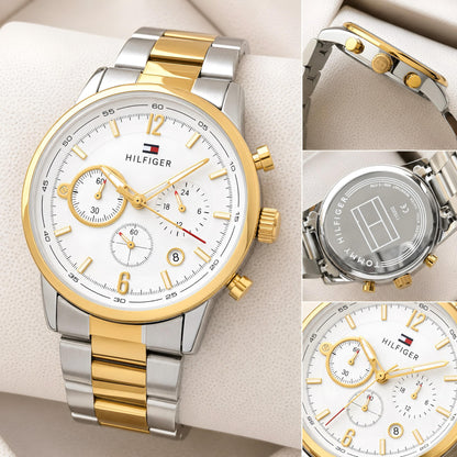 Tommy Hilfiger Evan Chronograph Premium Men's Watch – Gold & Silver | 7AA Quality - B
