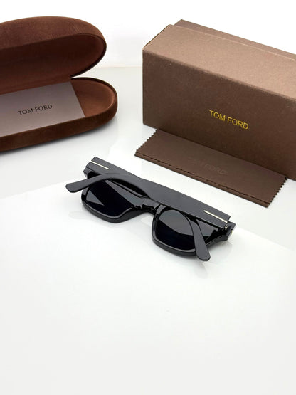 Tom Ford Black Square Sunglasses for Men & Women | Premium UV400 Polarized Luxury Eyewear - R