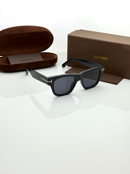 Tom Ford Black Square Sunglasses for Men & Women | Premium UV400 Polarized Luxury Eyewear - R