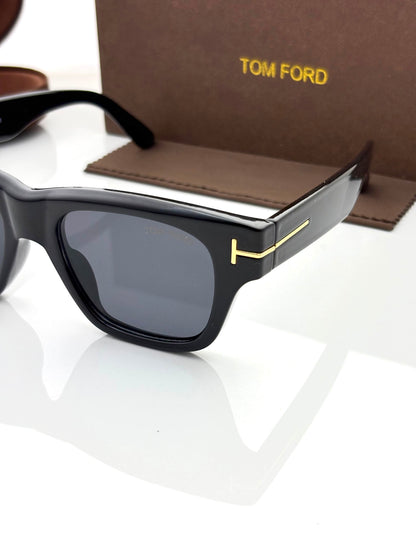 Tom Ford Black Square Sunglasses for Men & Women | Premium UV400 Polarized Luxury Eyewear - R