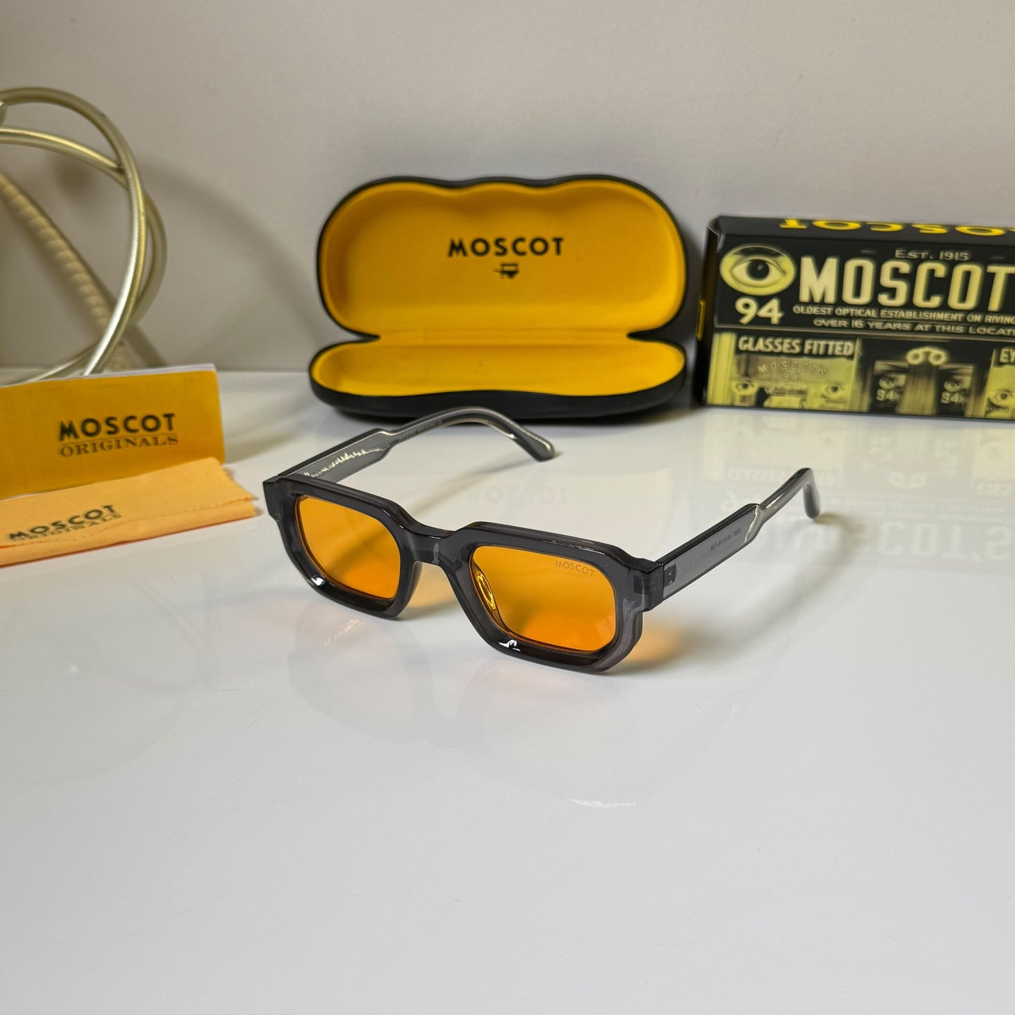 Moscot 3887 Yellow Grey Premium Sunglasses for Men | UV400 Stylish Square Frame - R