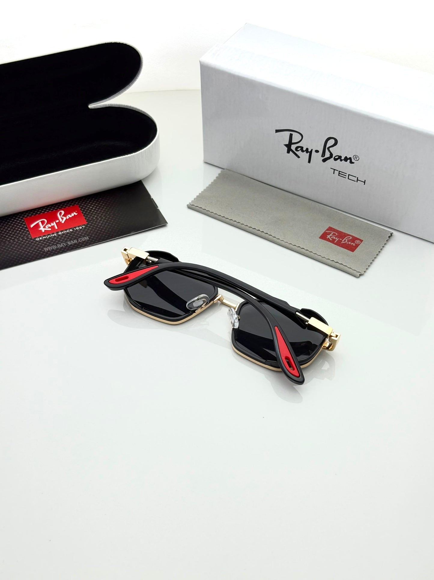 Ray-Ban 98489 Golden Black Premium Sunglasses for Men | UV400 Luxury Metal Frame - R