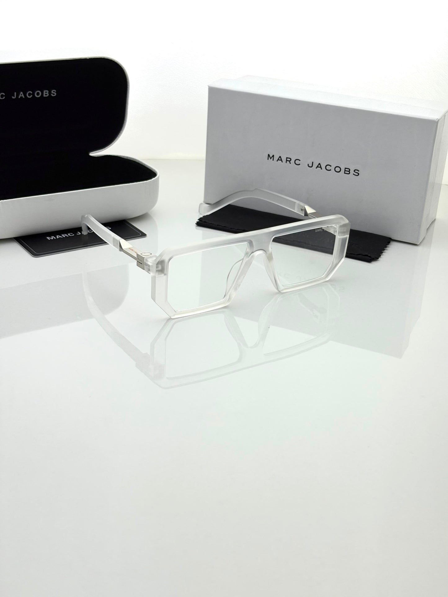 Marc Jacobs 1010 Transparent Plano Eyeglasses Frame for Men & Women | Premium Clear Square Frame - R