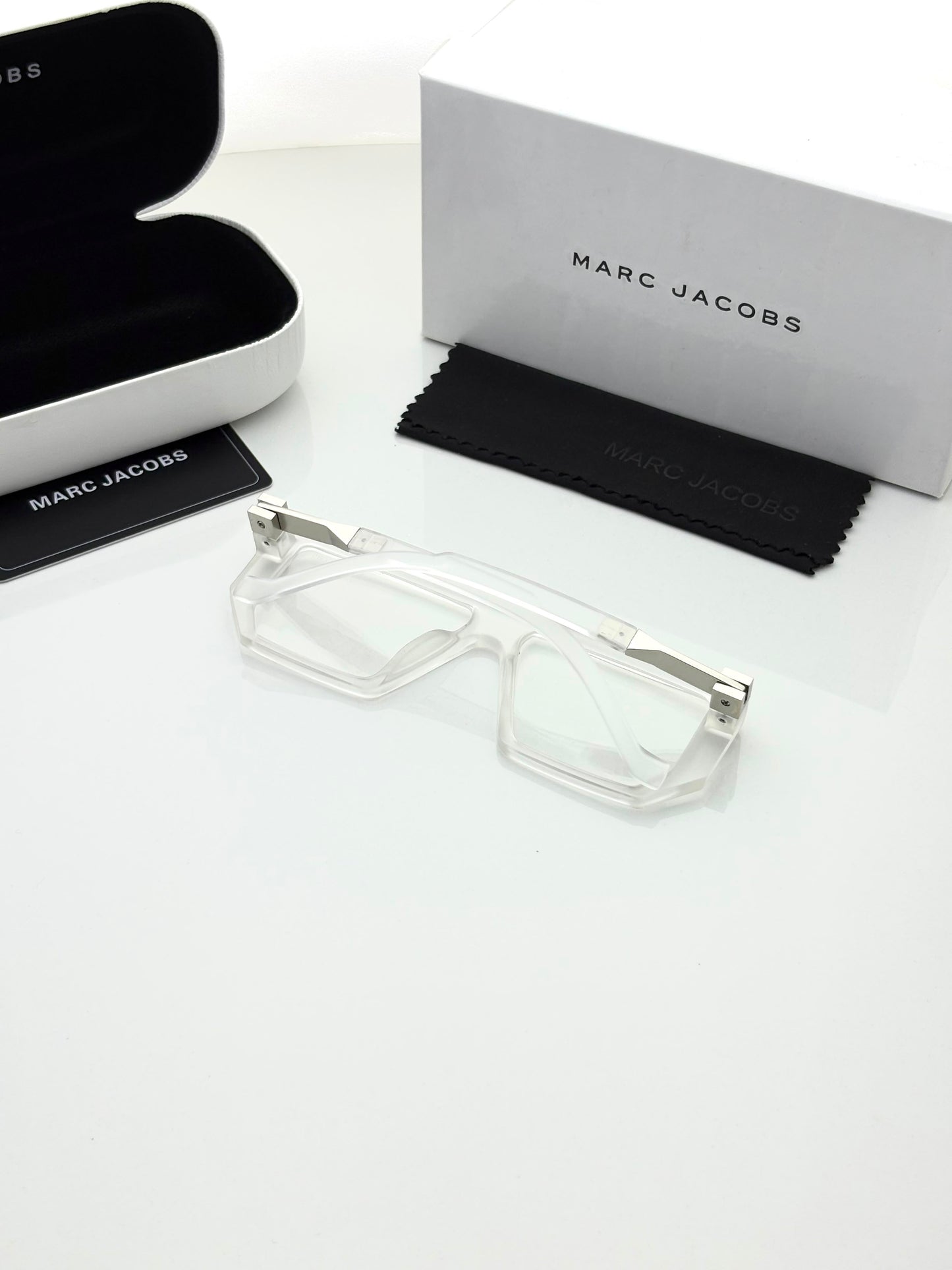 Marc Jacobs 1010 Transparent Plano Eyeglasses Frame for Men & Women | Premium Clear Square Frame - R