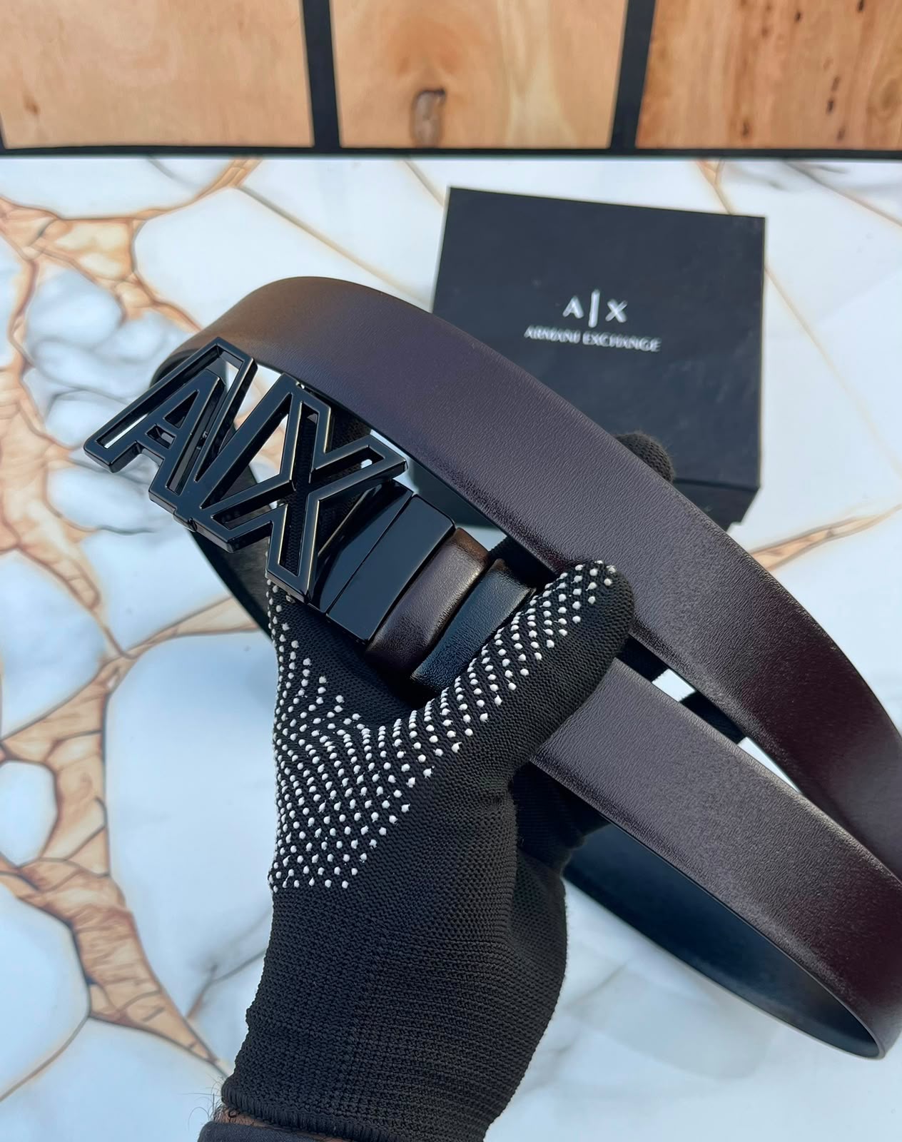 Formal Reversible Leather Belt with Metal Buckle - B