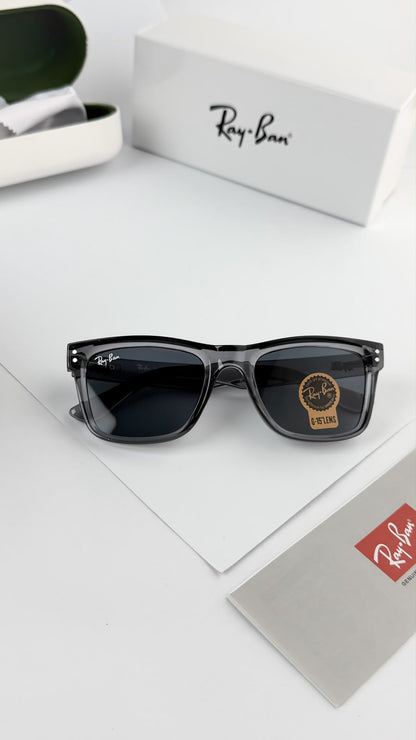 Ray-Ban RB0502 Grey Black Square Sunglasses for Men & Women | UV Protection - R