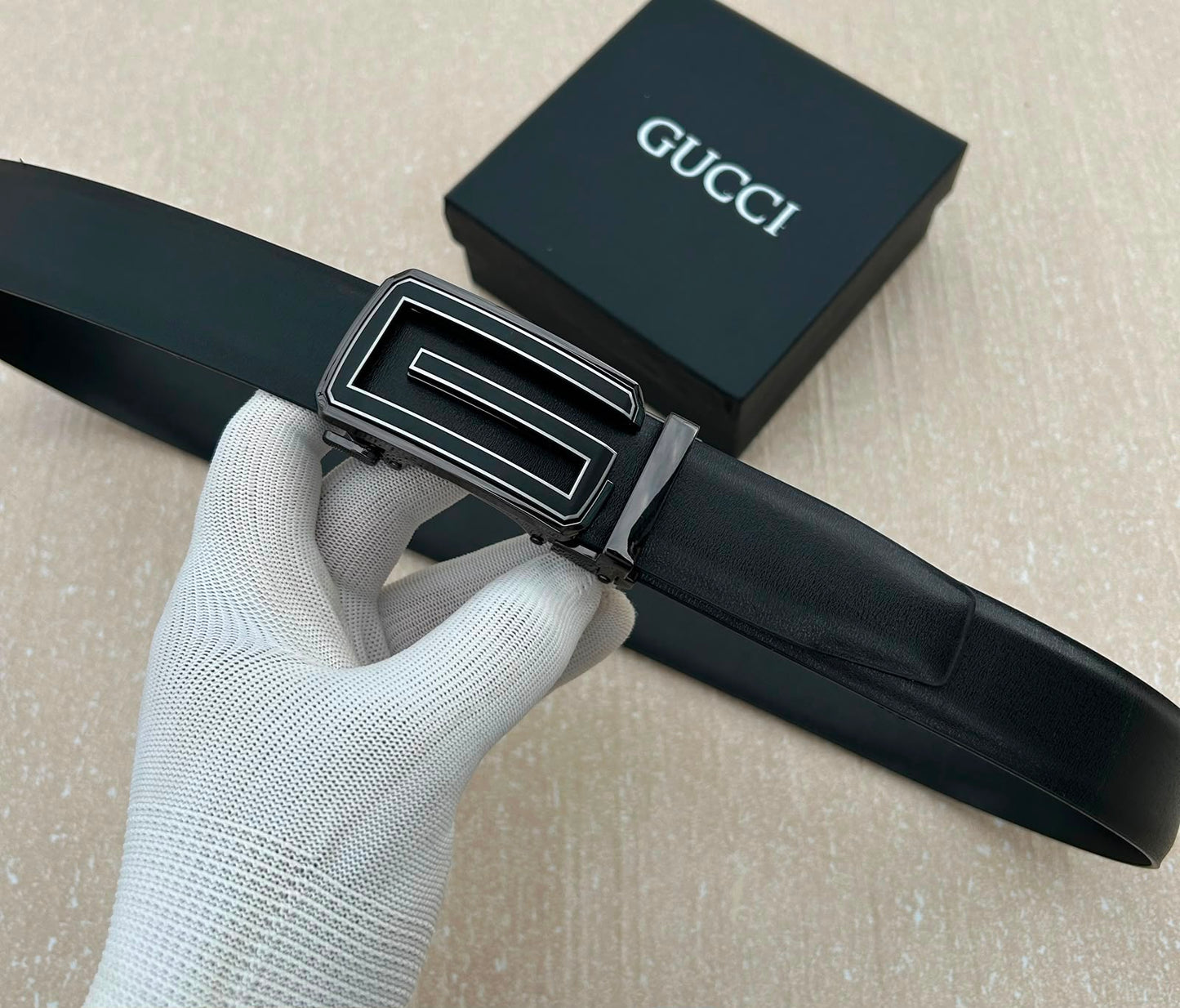 Automatic Lock Leather Belt for Men – Formal & Casual - B