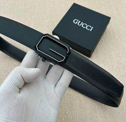 Automatic Lock Leather Belt for Men – Formal & Casual - B