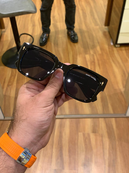 Premium Black Square Sunglasses for Men & Women with UV Protection B