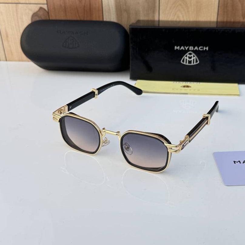 Classic Gold Frame Unisex Sunglasses with Gradient Lenses - B