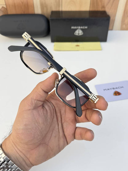 Classic Gold Frame Unisex Sunglasses with Gradient Lenses - B