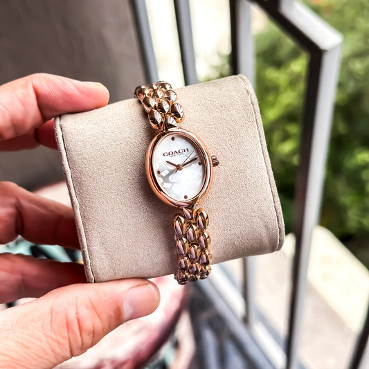Elegant Rose Gold Oval Bracelet Watch for Women T - The NPY Store