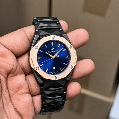 Bold Black & Rose Gold Chronograph Watch for Men | Premium Watch - B