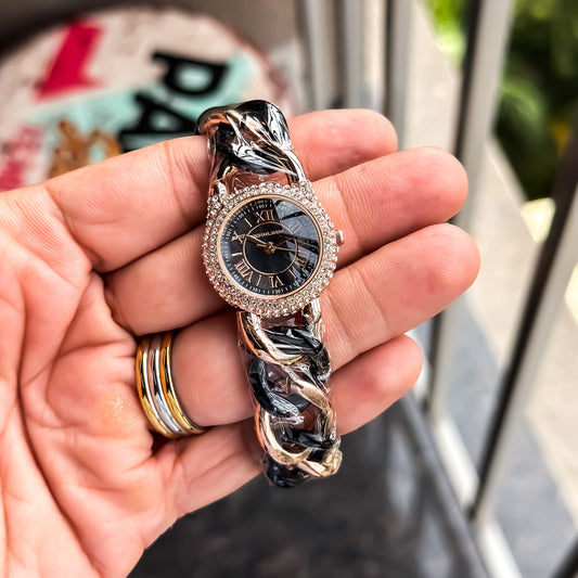 Premium Rose Gold Crystal Dial Bracelet Watch for Women T - The NPY Store