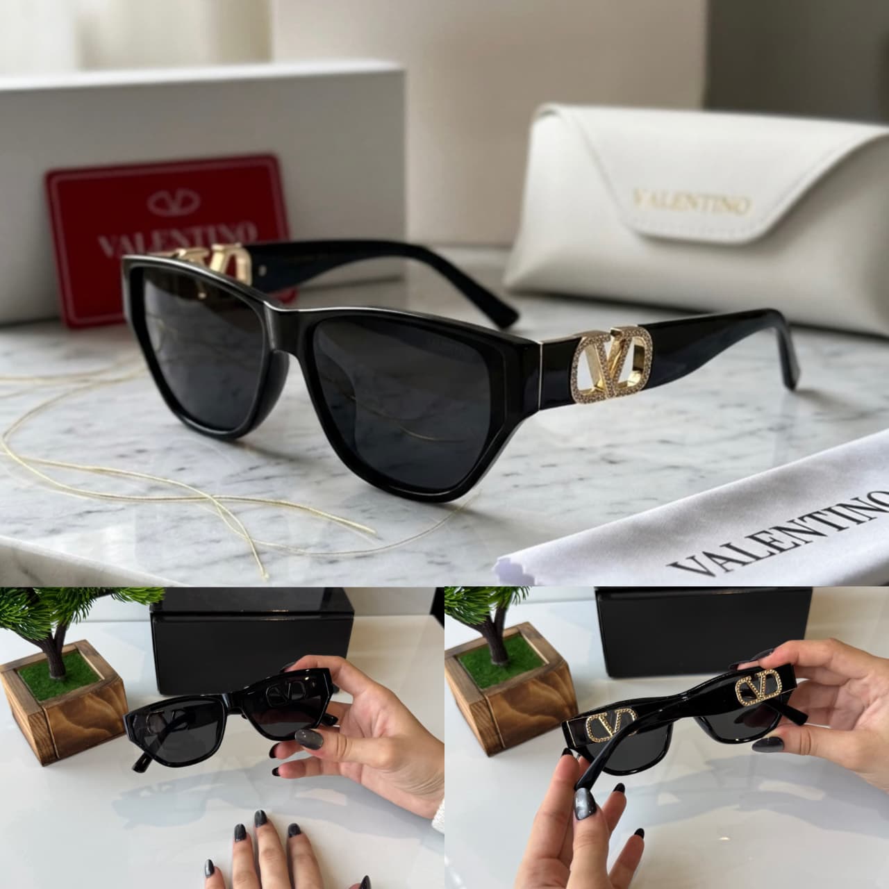 Cat Eye Black Sunglasses for Women – UV Protection Fashion Eyewear T