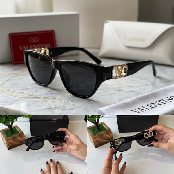 Cat Eye Black Sunglasses for Women – UV Protection Fashion Eyewear T