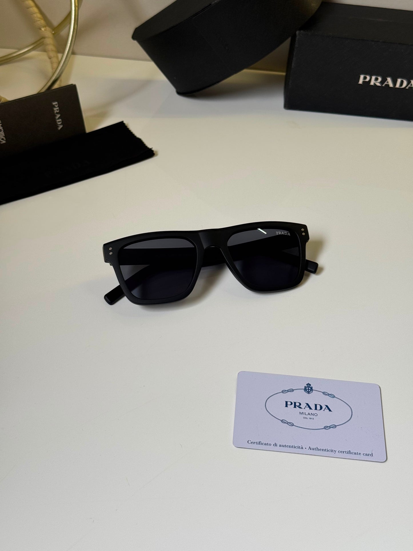 Matte Black Square Polarized Sunglasses for Men & Women – UV Protection Eyewear R