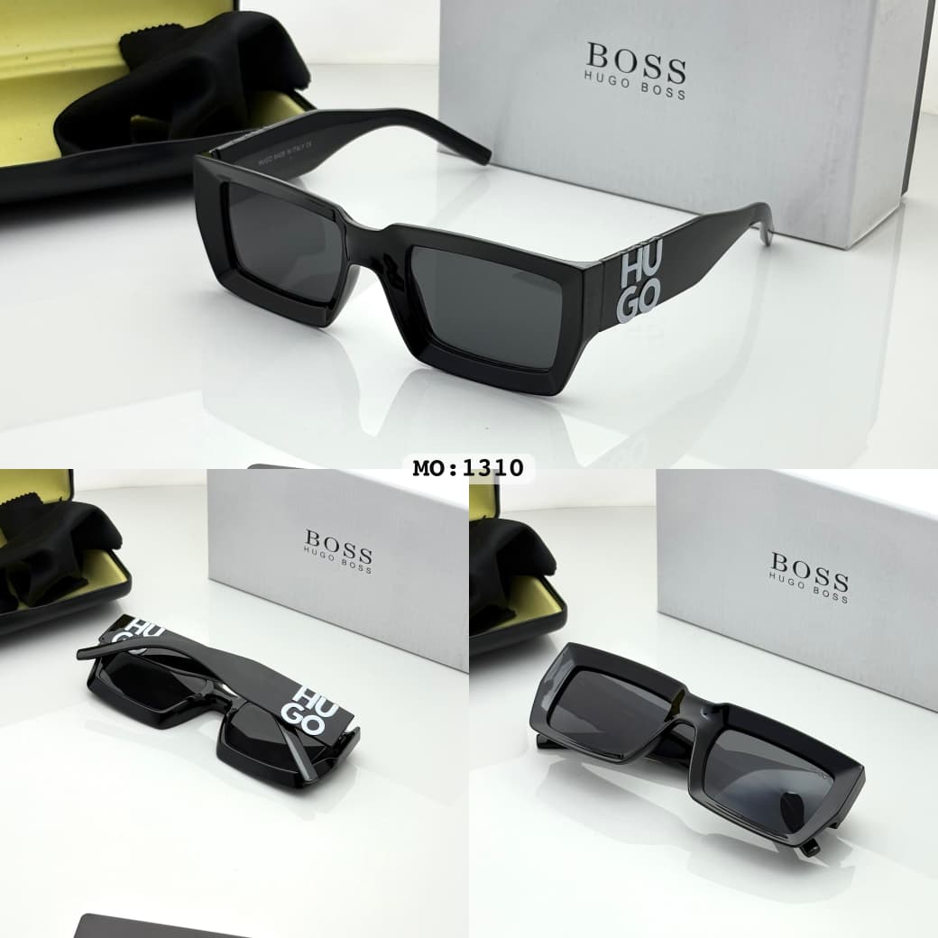 Bold Rectangular Black Sunglasses for Men & Women – UV Protection Eyewear T