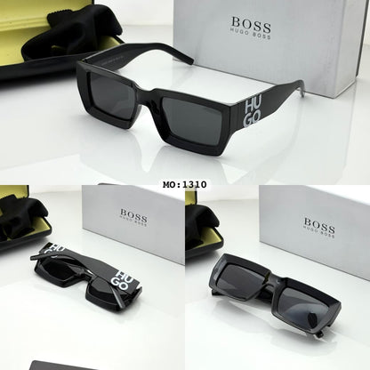 Bold Rectangular Black Sunglasses for Men & Women – UV Protection Eyewear T