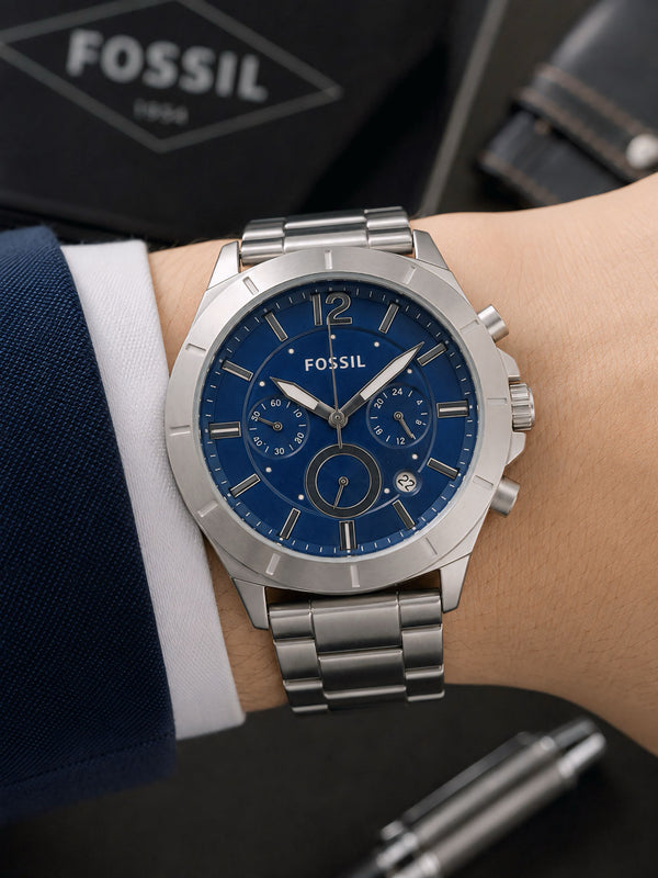 Men’s Blue Dial Chronograph Stainless Steel Bracelet Watch T