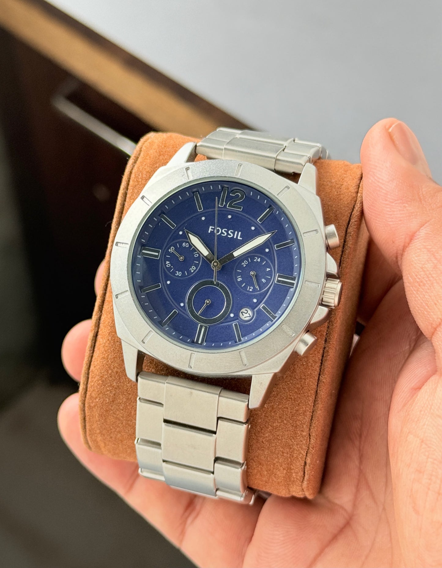 Men’s Blue Dial Chronograph Stainless Steel Bracelet Watch T