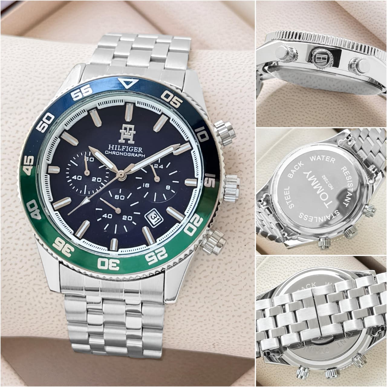 Tommy Hilfiger TH85 Chronograph Black Dial Silver Watch for Men T