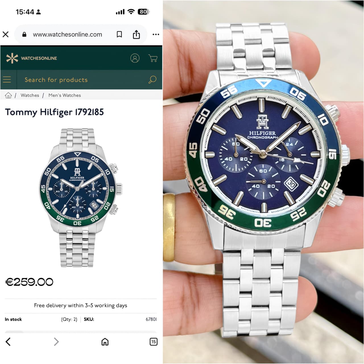 Tommy Hilfiger TH85 Chronograph Black Dial Silver Watch for Men T