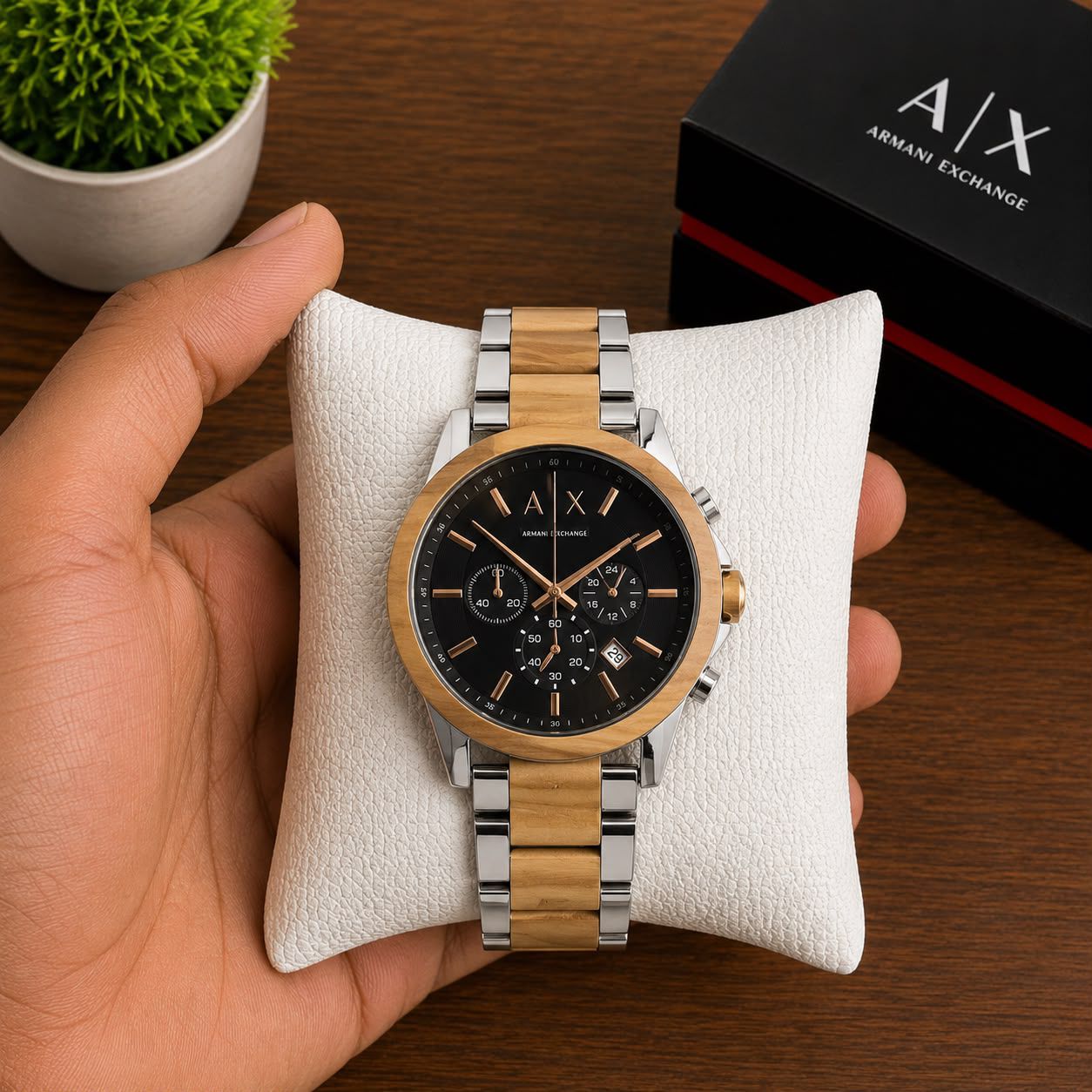 Armani Exchange Premium Chronograph Men's Watch – Stainless Steel | 7AA Quality - B
