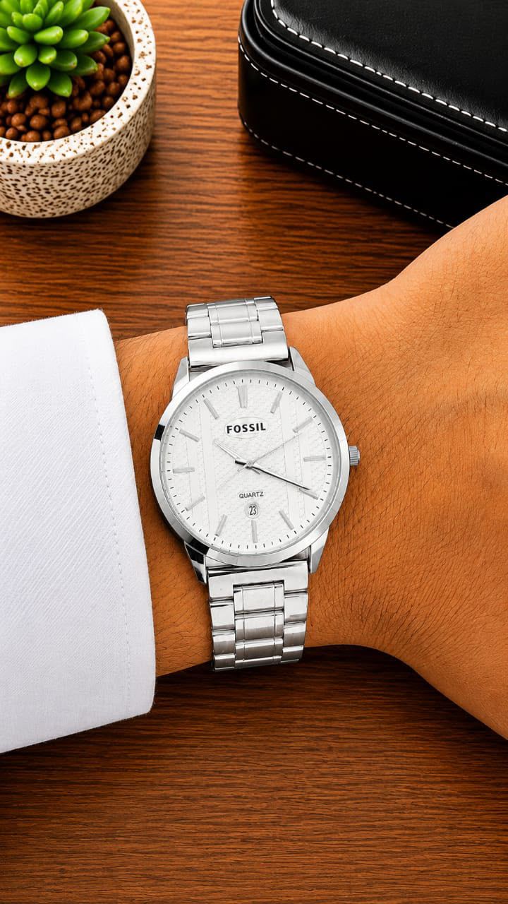 Fossil Premium Quartz Men's Watch – Stainless Steel | 7AA Quality -  B