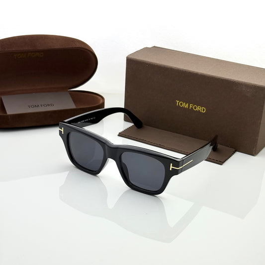 Tom Ford Black Square Sunglasses for Men & Women | Premium UV400 Polarized Luxury Eyewear - R