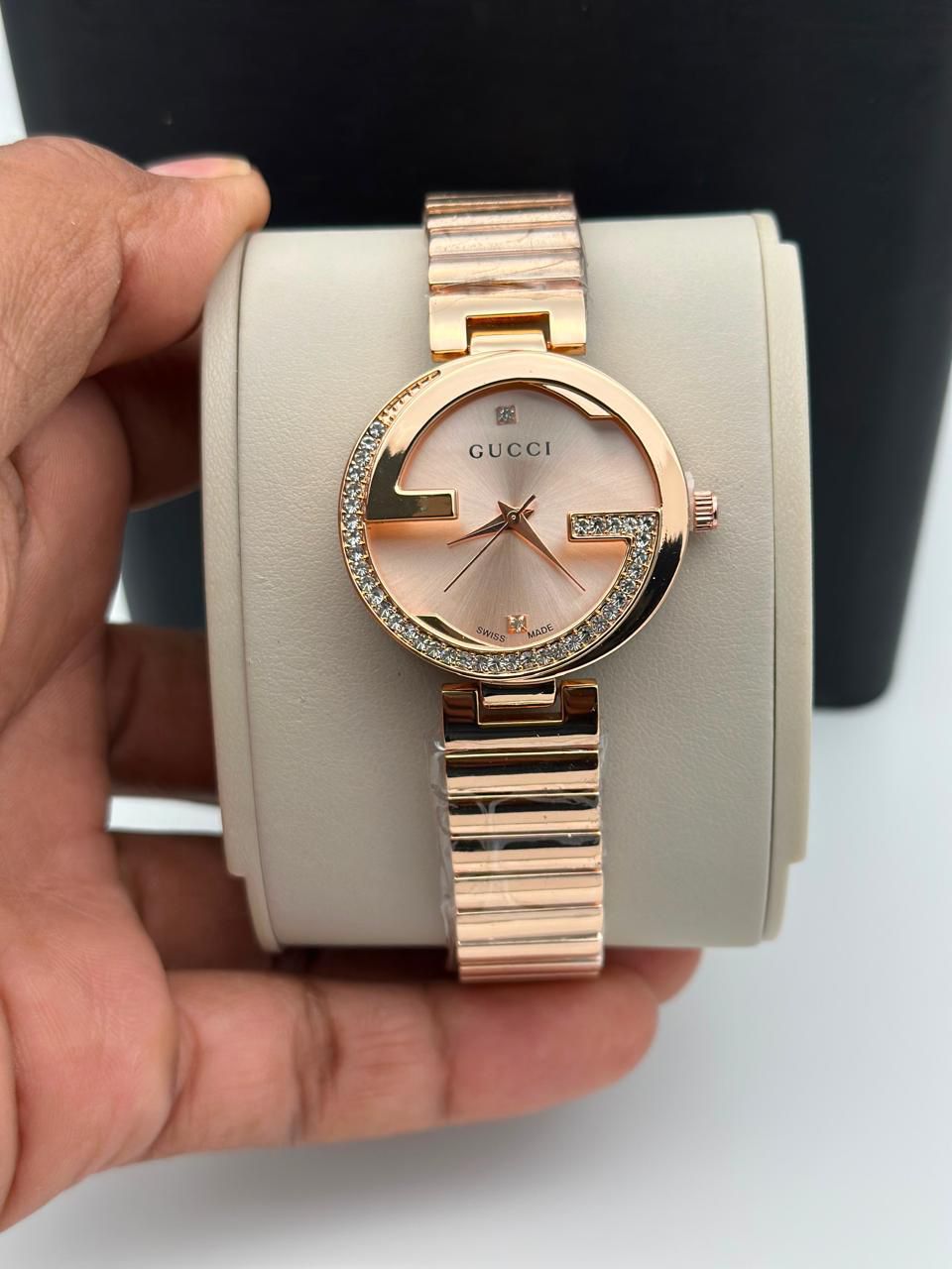 Gucci G-Timeless Crystal Rose Gold Women's Watch | Premium 7AA Luxury Quartz Analog Watch - B