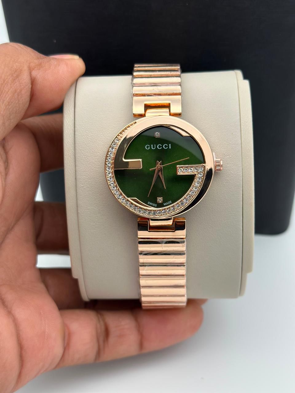 Gucci G-Timeless Crystal Rose Gold Women's Watch | Premium 7AA Luxury Quartz Analog Watch - B