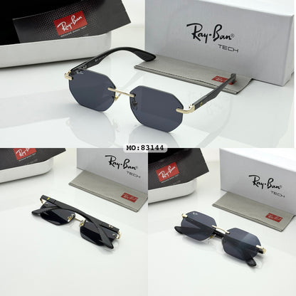 Ray-Ban Tech 83144 Rimless Polarized Sunglasses for Men | Luxury Hexagonal Frame - R