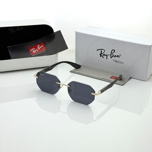 Ray-Ban Tech 83144 Rimless Polarized Sunglasses for Men | Luxury Hexagonal Frame - R