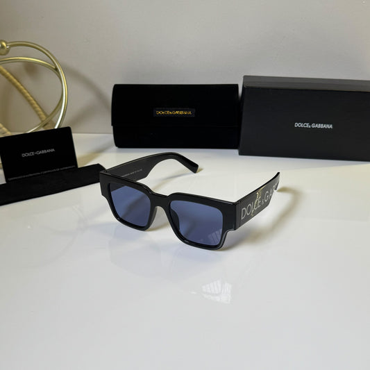 Dolce & Gabbana DG6094 Black Blue Premium Sunglasses for Men | UV400 Luxury Square Frame - R
