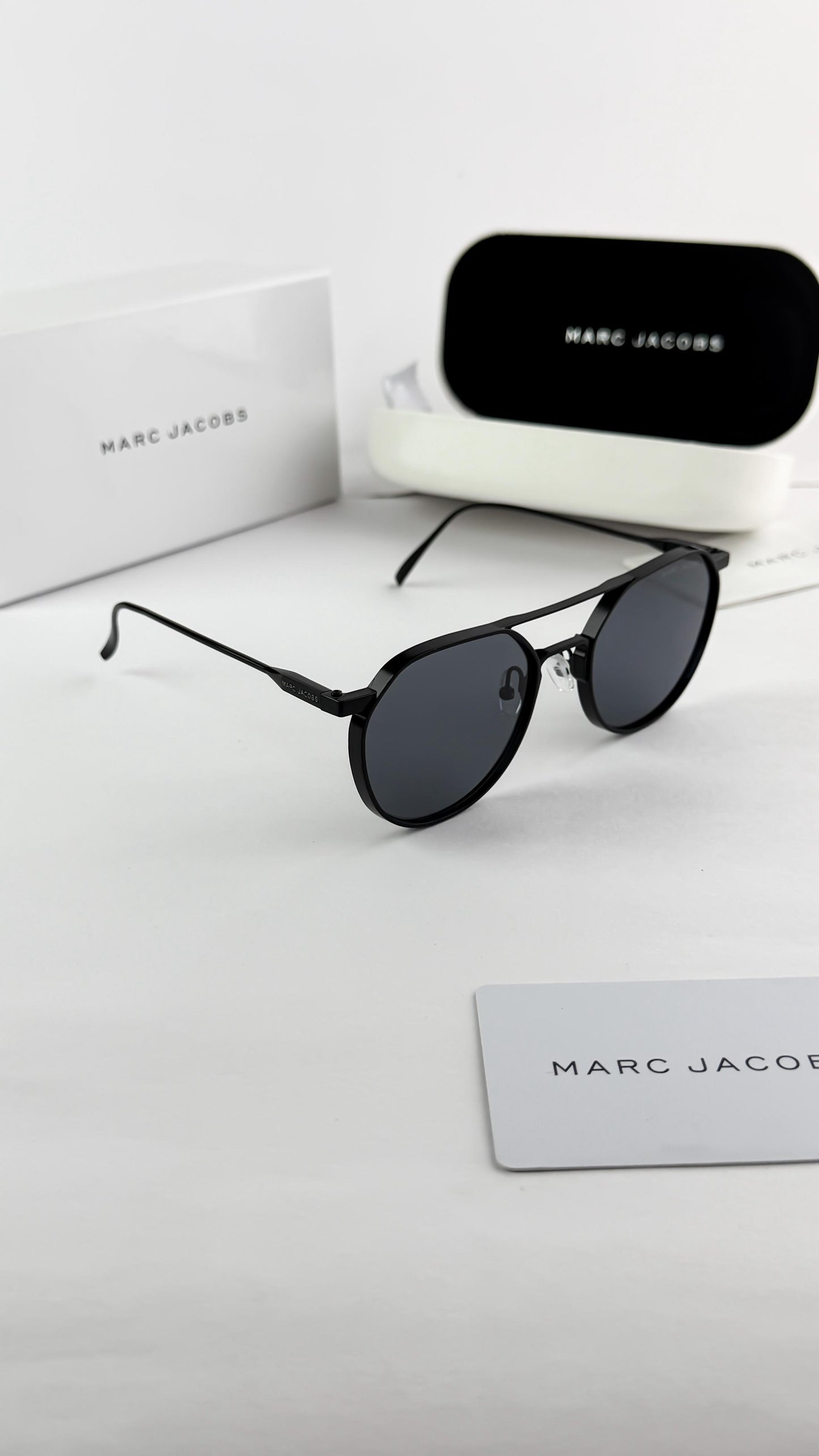 Marc Jacobs 5001 Charcoal Black Premium Sunglasses for Men | UV400 Luxury Metal Frame - R