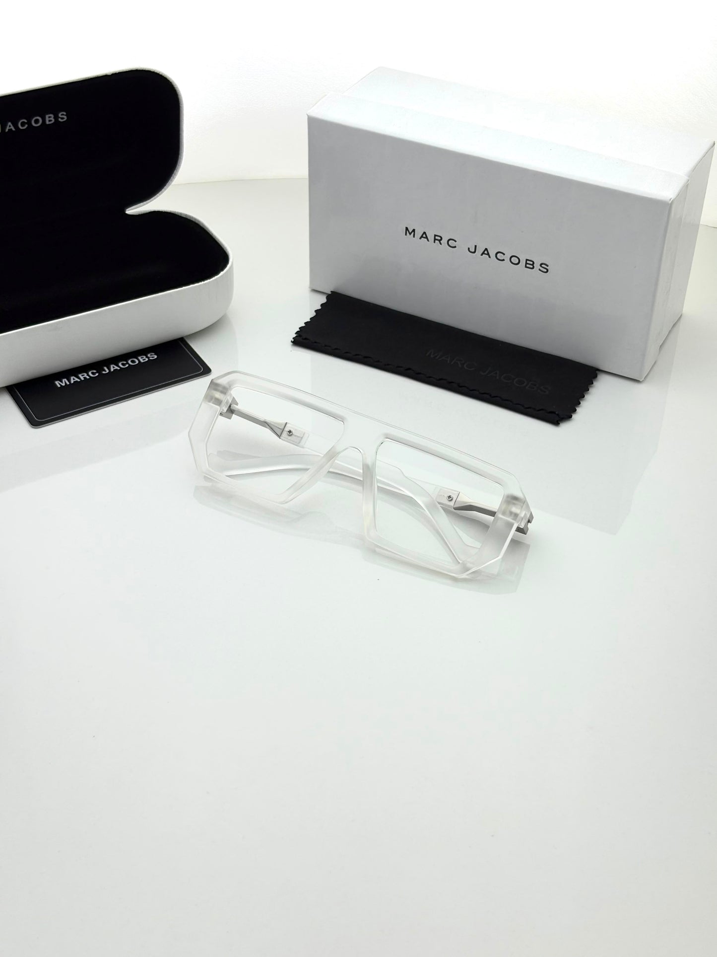 Marc Jacobs 1010 Transparent Plano Eyeglasses Frame for Men & Women | Premium Clear Square Frame - R