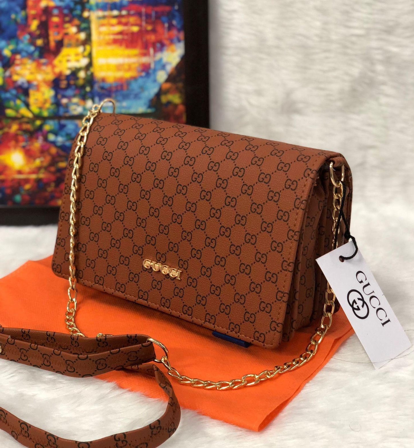 Premium Monogram Chain Sling Bag for Women | Buy 1 Get 1 Free - B