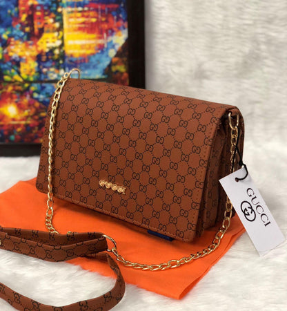 Premium Monogram Chain Sling Bag for Women | Buy 1 Get 1 Free - B