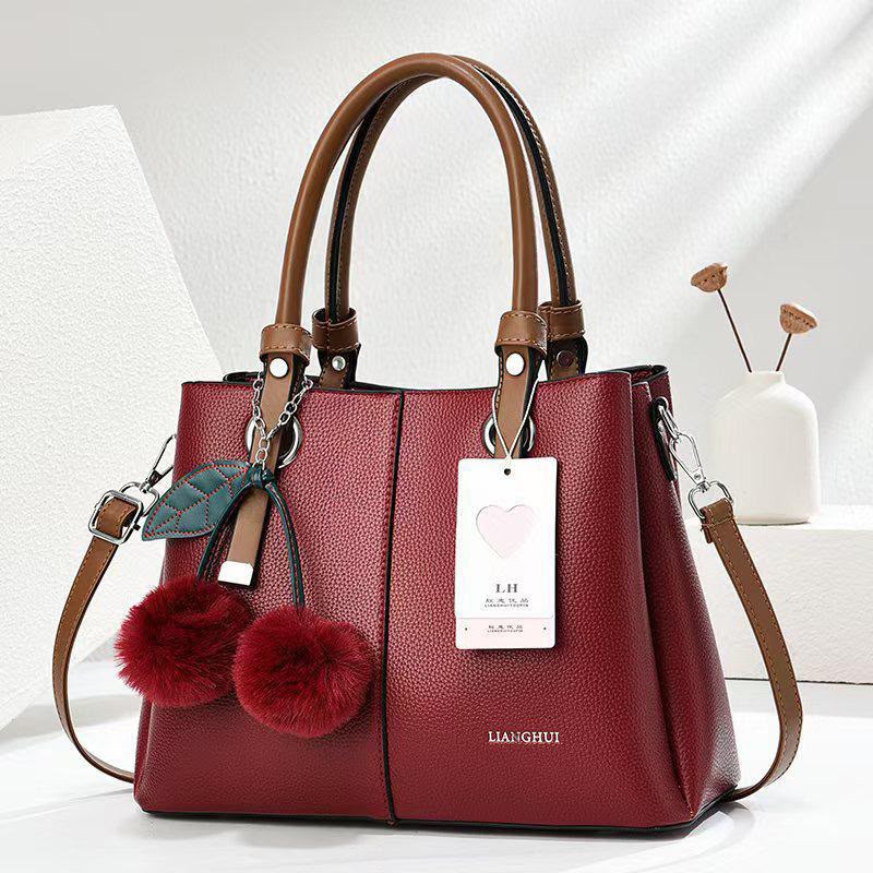 Women's Tote Handbag with Top Handle & Adjustable Shoulder Strap - B