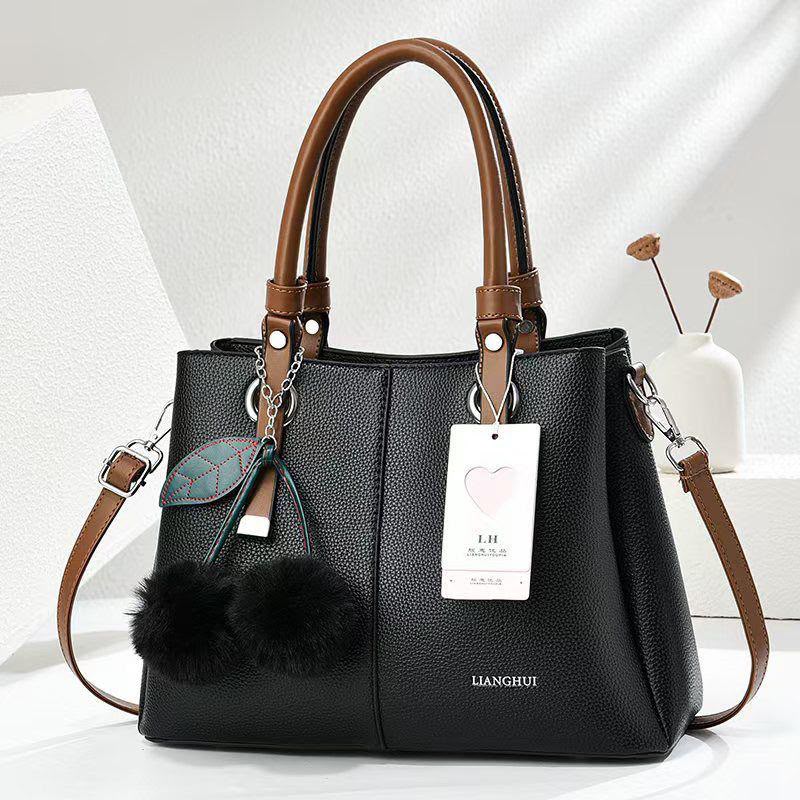 Women's Tote Handbag with Top Handle & Adjustable Shoulder Strap - B