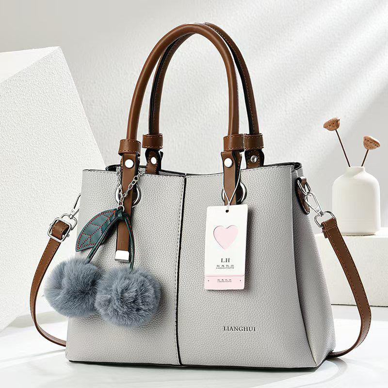 Women's Tote Handbag with Top Handle & Adjustable Shoulder Strap - B