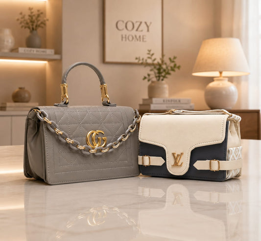 Women's Quilted Handbag & Crossbody Sling Bag Combo Set R - The NPY Store