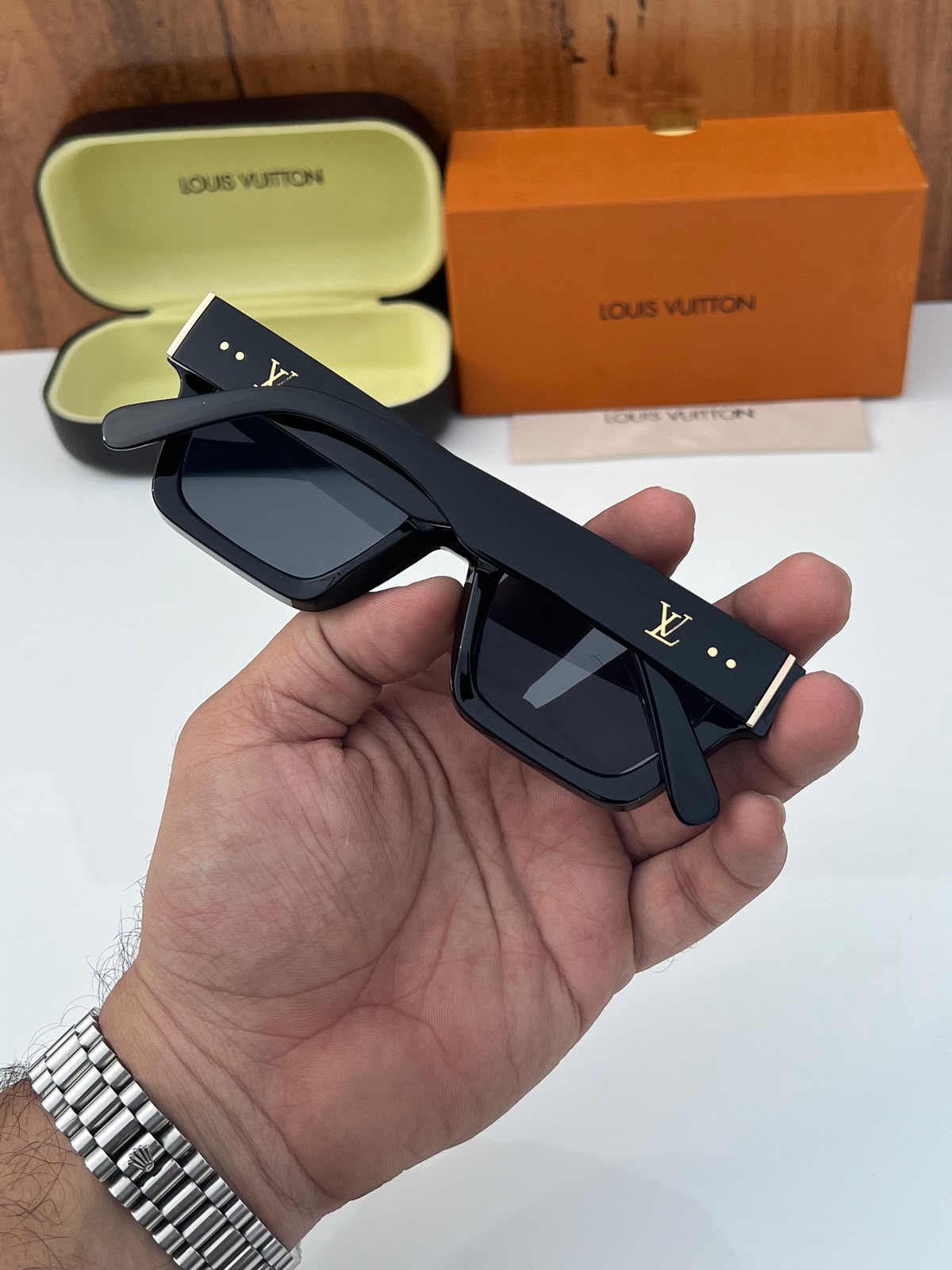 Classic Black Square Sunglasses for Men & Women – UV Protection Eyewear R