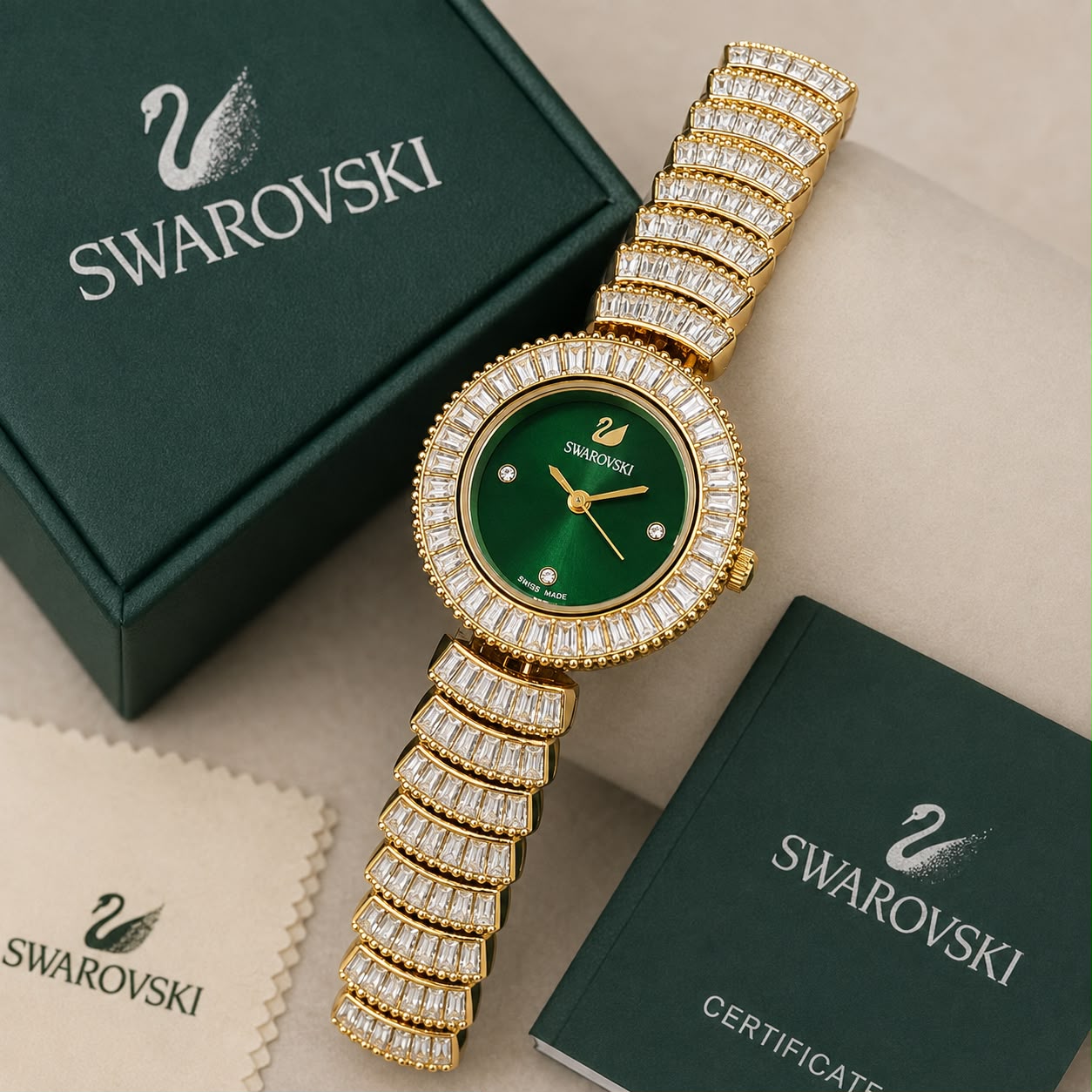 Crystal Accent Gold-Tone Women's Bracelet Watch T