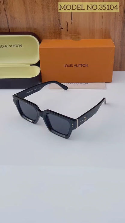 Classic Black Square Sunglasses for Men & Women – UV Protection Eyewear R