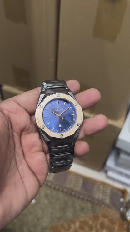 Bold Black & Rose Gold Chronograph Watch for Men | Premium Watch - B